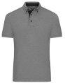 Heren Polo Plain James & Nicholson JN964 Light Melange-zwart